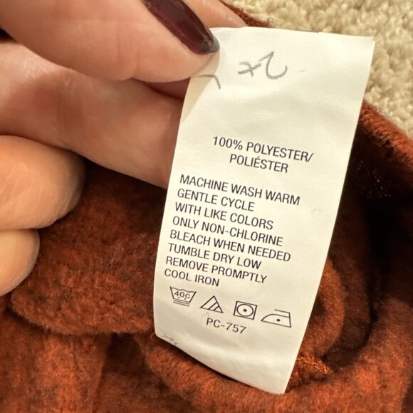 GH Bass & Co Sweater Mens XXL Orange Brown 1/4 Zip Shirt Fleece Lined Textured - Picture 7 of 15